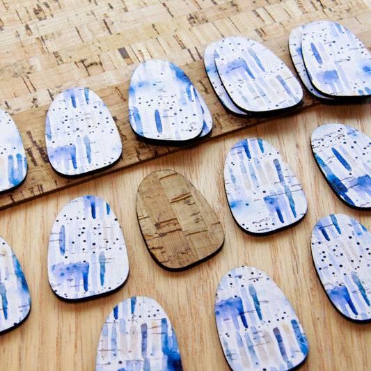 Cork - 40mm - Pebble 2  - Shibori - 17