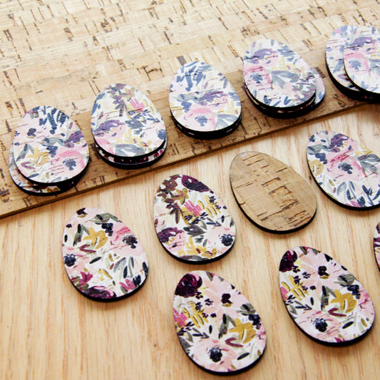 Cork - 40mm - Egg - Floral Garden - 56