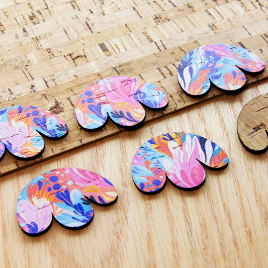 Cork - 40mm - Boho Flower 2 - Abstract Art - 02