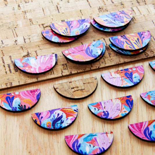 Cork - 30mm - Semi Circle - Abstract Art - 02