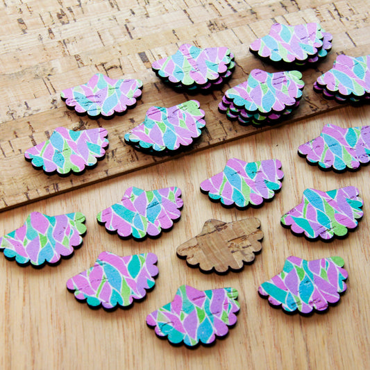 Cork - 30mm - Flower Fan - Watercolour - 34