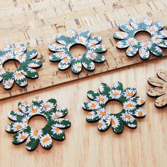 Cork - 40mm - Daisy with large hole - Sunflower - 06