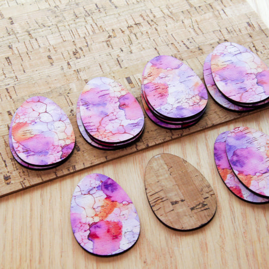 Cork - 50mm - Egg - Alcohol Ink - 14