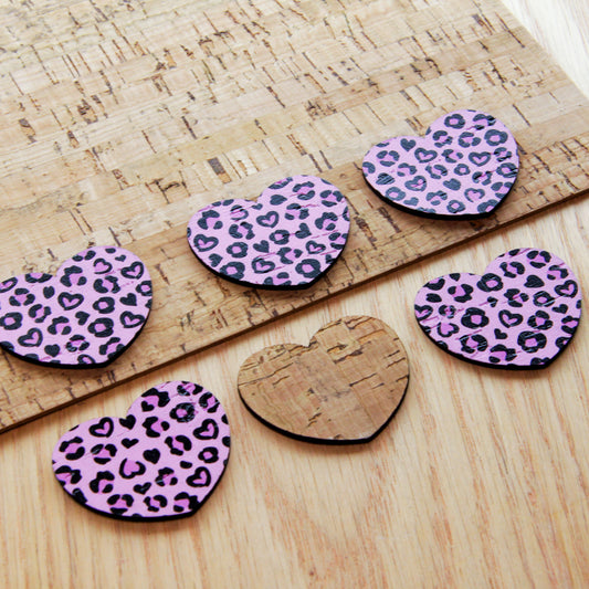 Cork - 40mm - Heart - Heart Leopard - 01