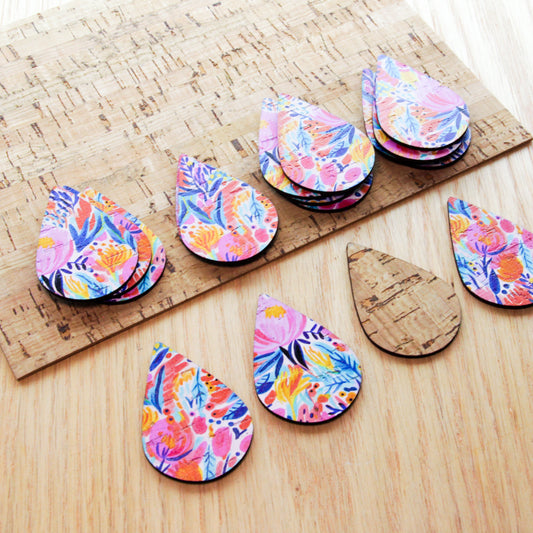 Cork - 50mm - Teardrop - Bold Floral - 53