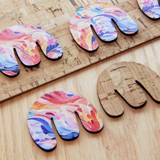 Cork - 40mm - Boho - Abstract Art - 03