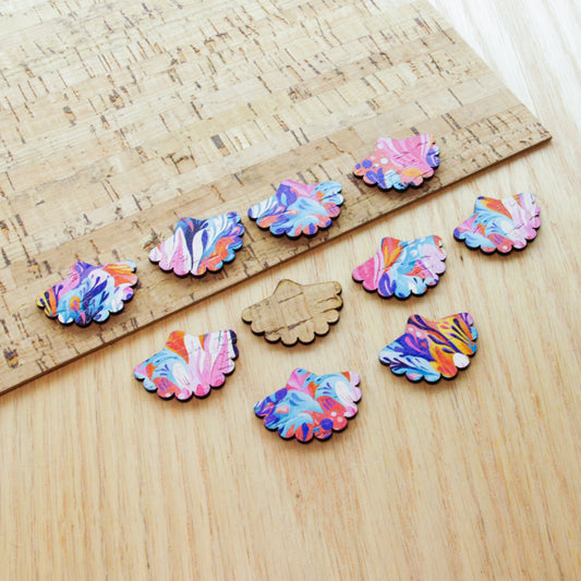 Cork - 30mm - Flower Fan - Abstract Art - 02