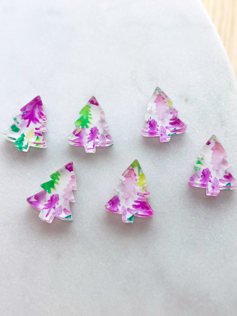 Clear Acrylic - 1.5cm Christmas Tree - Studs - Christmas - 170