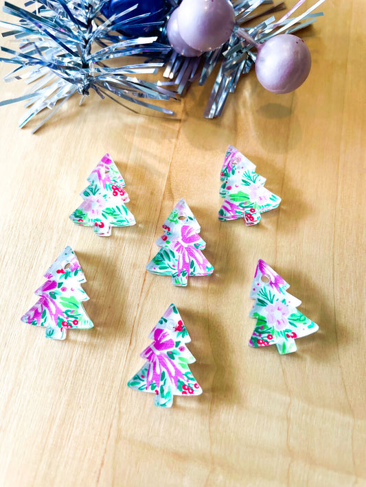 Clear Acrylic - 2cm Christmas Tree - 1 hole - Christmas - 149