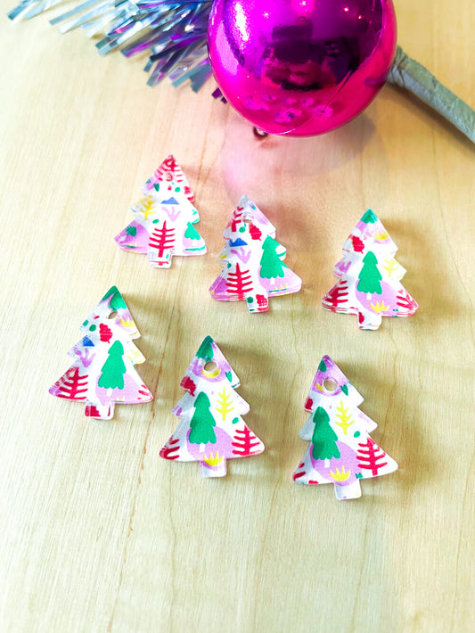 Clear Acrylic - 2cm Christmas Tree - 1 Hole - Christmas - 03