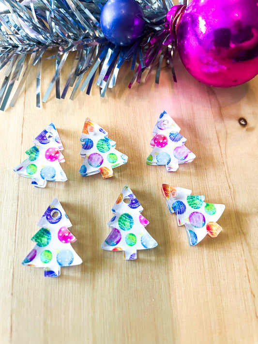 Clear Acrylic - 2cm Christmas Tree - 1 Hole - Christmas - 02