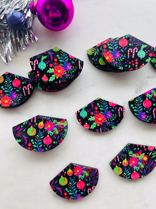 Wood - 4cm - Fan - 1 Hole - Christmas - 307