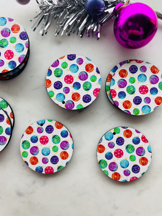 Wood - 4cm - Circle - 1 Hole - Christmas - 01