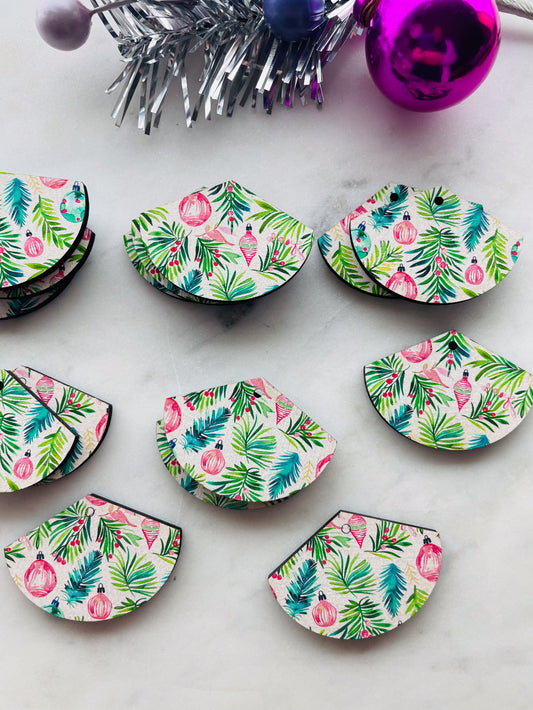 Wood - 4cm - Fan - 1 Hole - Christmas - 180