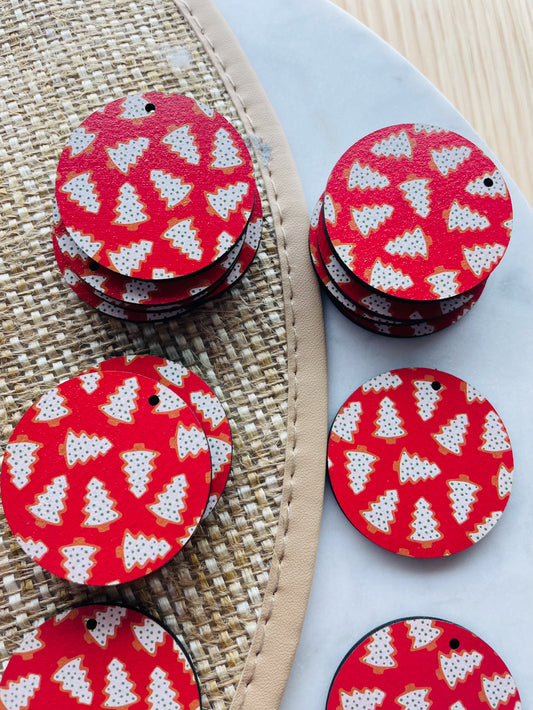 Wood - 4cm - Circle - 1 Hole - Christmas - 320