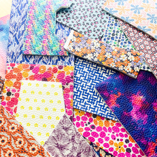 Printed Leather Offcut Sample Bags