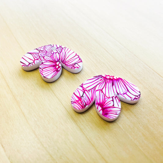 White Acrylic - Half Flower - Blooms - 31