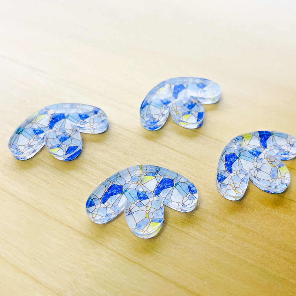 Half Flower - Clear Acrylic - Stained Glass - 03