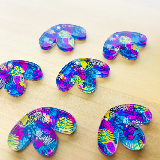 Clear Acrylic - Half Flower - Summer Nights - 25