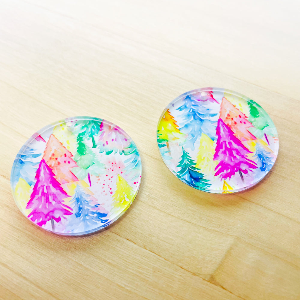 4cm Circle - Clear Acrylic - Christmas - 01