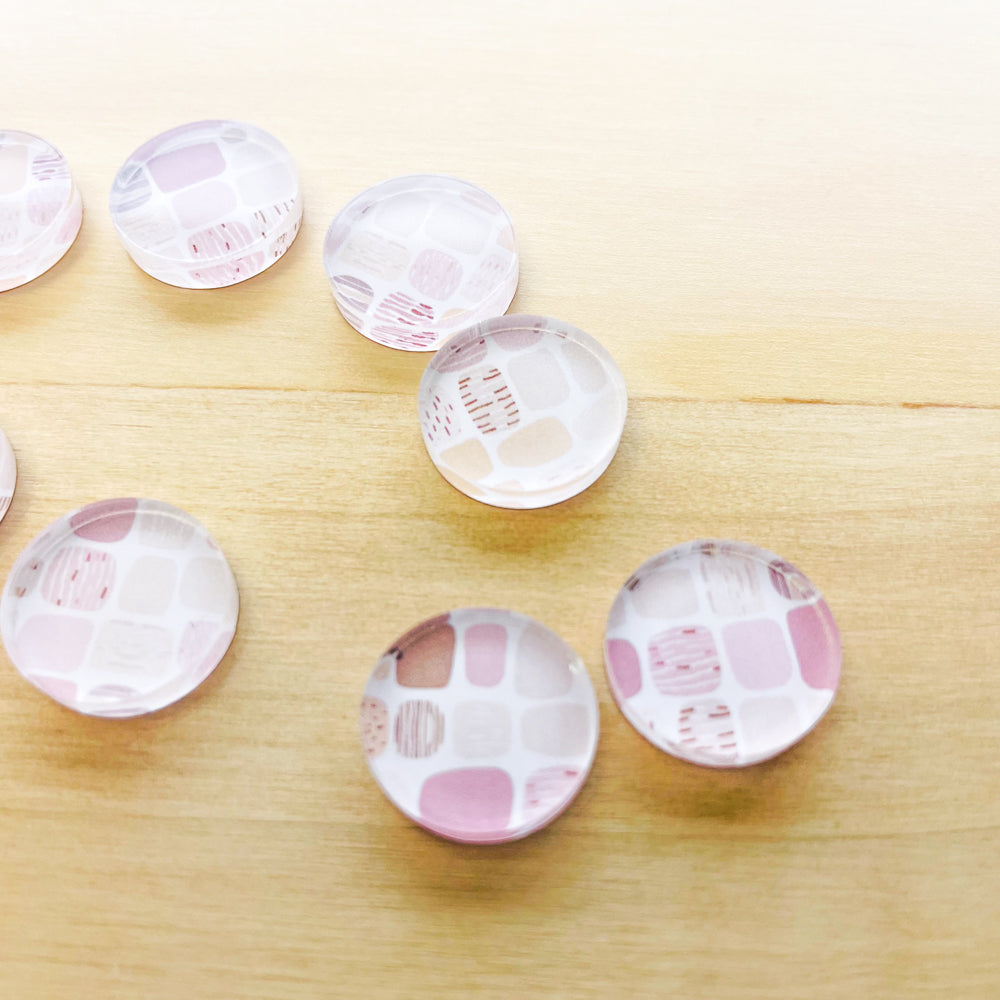 1.5cm Circle - Studs - Clear Acrylic - Boho - 07
