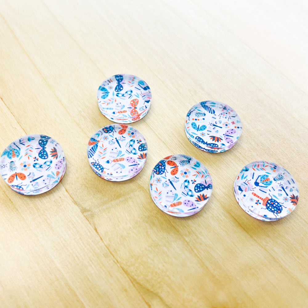 1.5cm Circle - Studs- Clear Acrylic - Spritz - 40