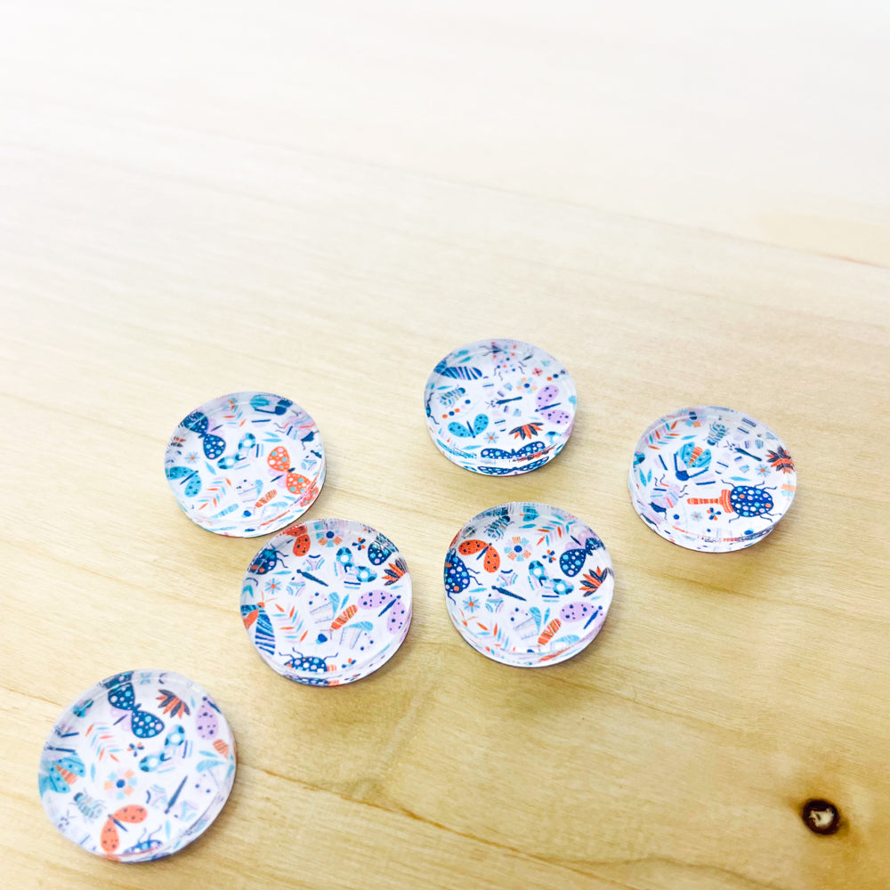 1.5cm Circle - Studs- Clear Acrylic - Spritz - 40