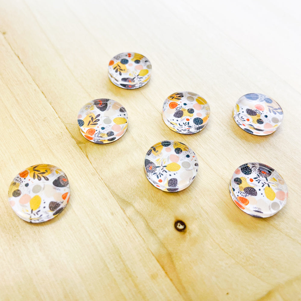 1.5cm Circle - Studs- Clear Acrylic - Boho - 08 (small scale)