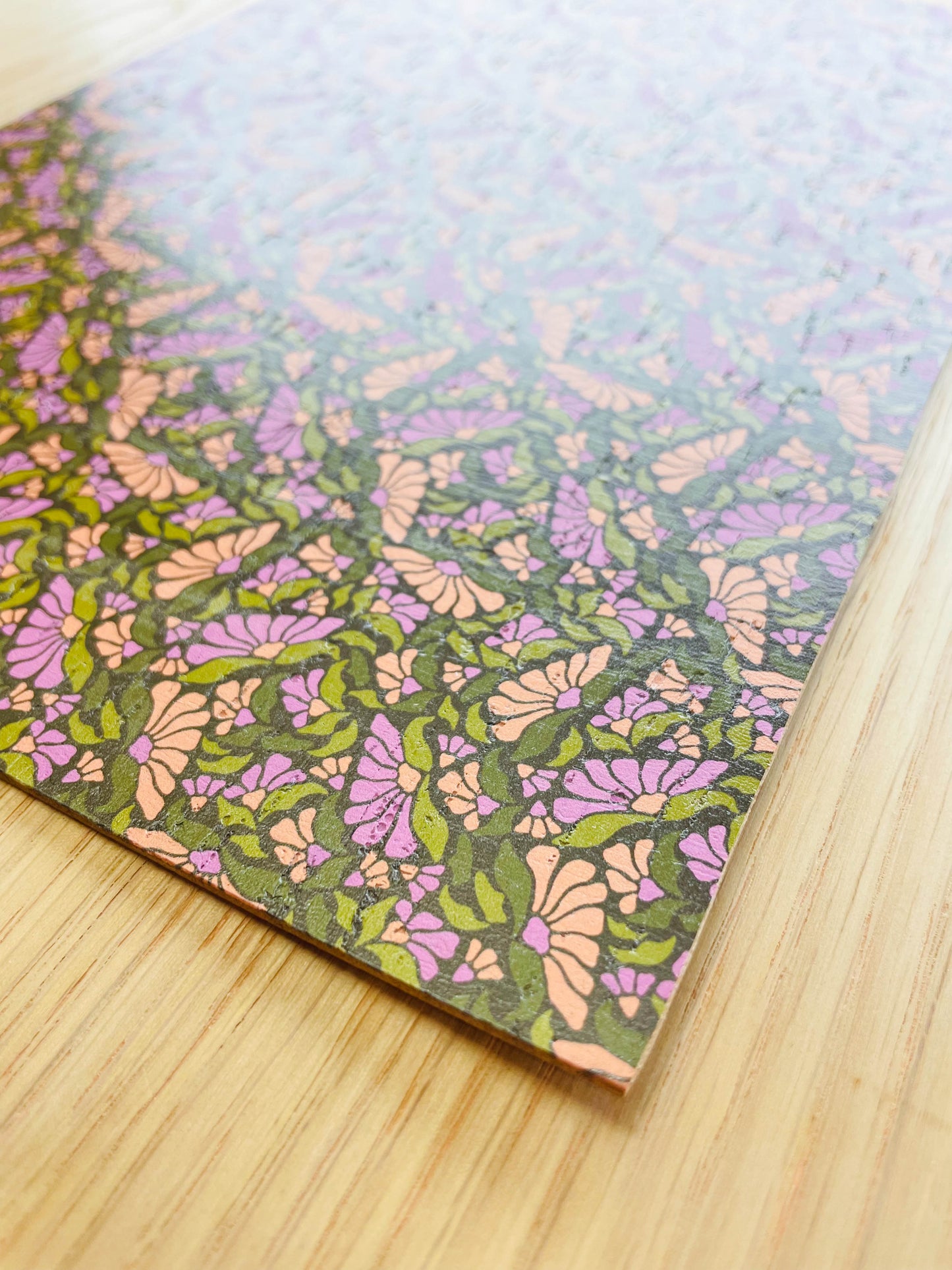 Double Sided Cork Sheet - Abstract Floral - 32