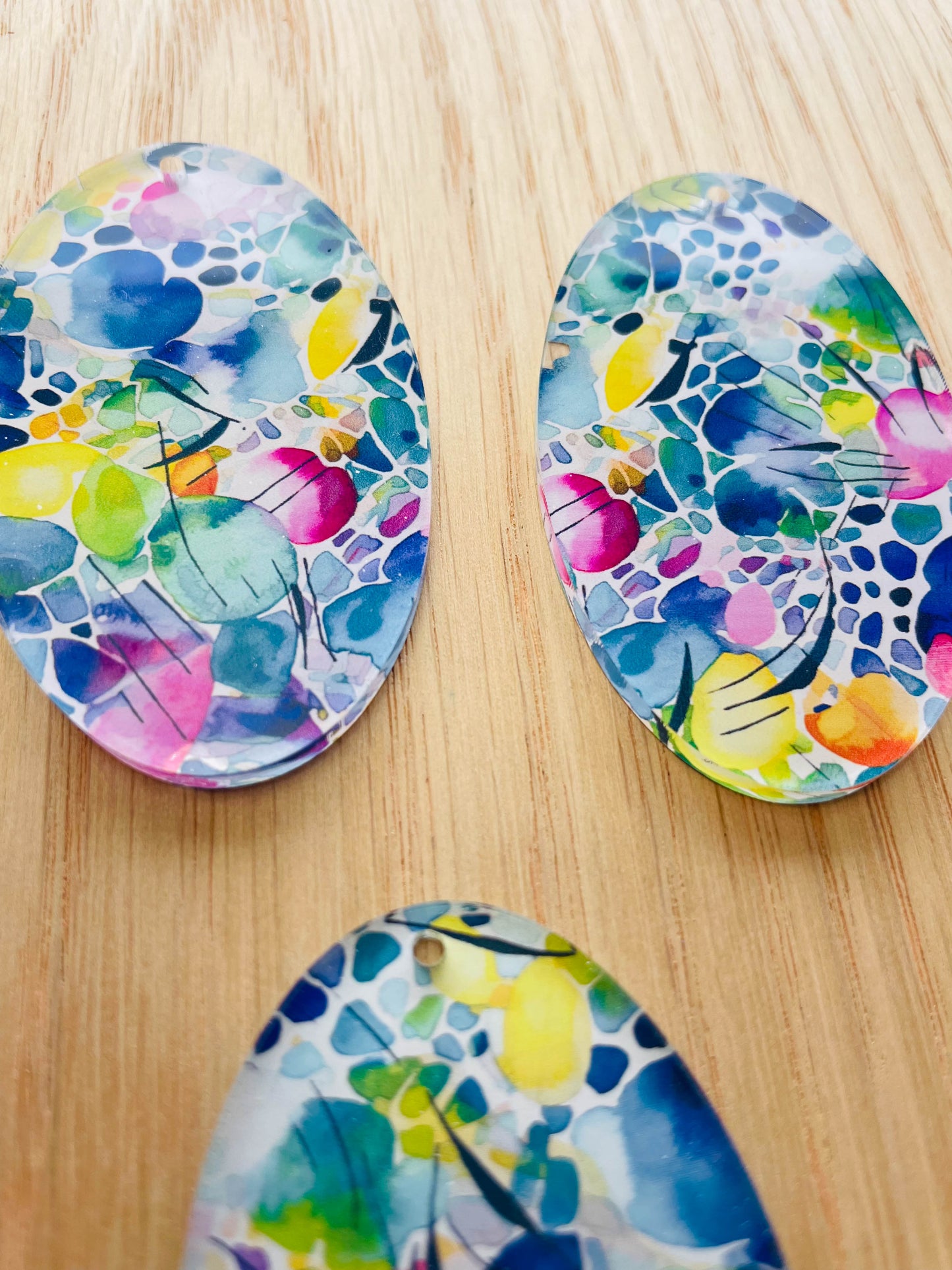 Clear Acrylic - Large Oval - Watercolour - 49