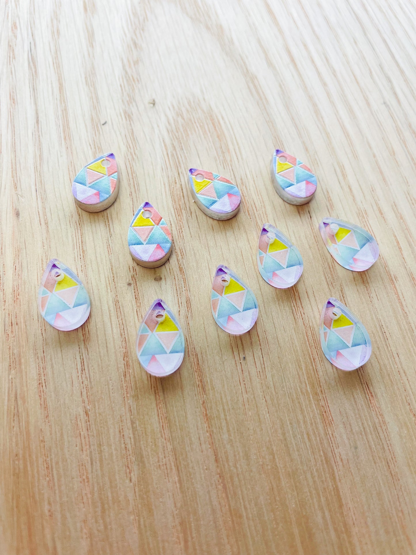 Clear Acrylic - Tiny Teardrops - Watercolour - 22