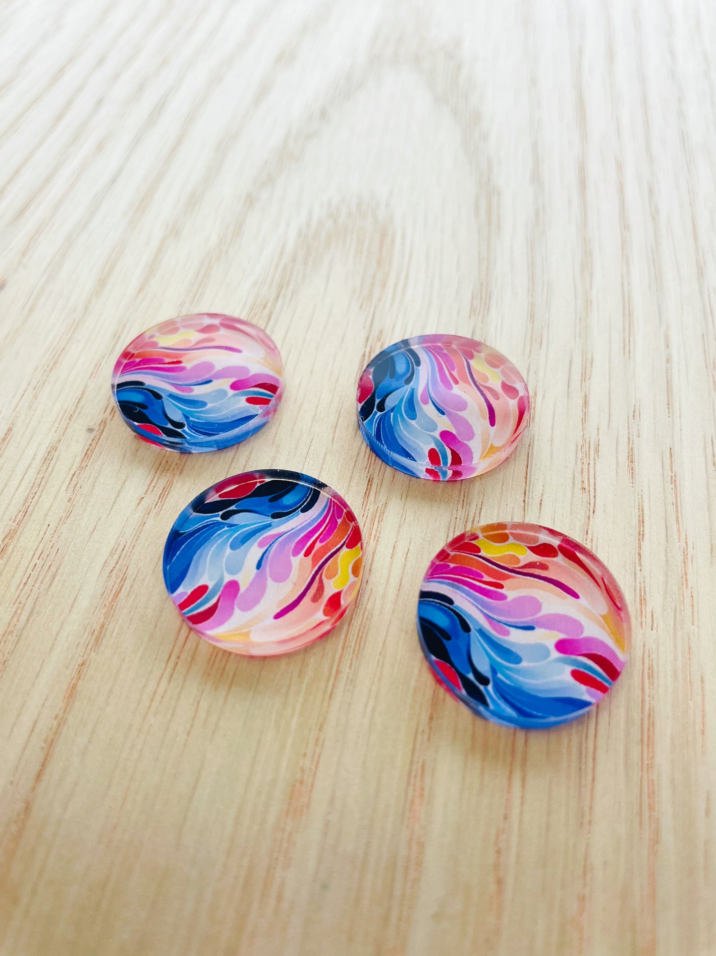 Clear Acrylic - 20mm Circle - Abstract Art - 03