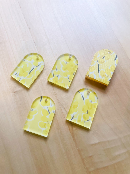 2x3cm - Arch -  Clear Acrylic - 1 Hole at Top -  Australiana - 87