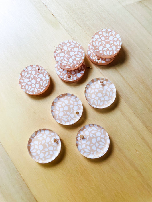 1.5cm Circle - Studs- Clear Acrylic - Australiana - 01