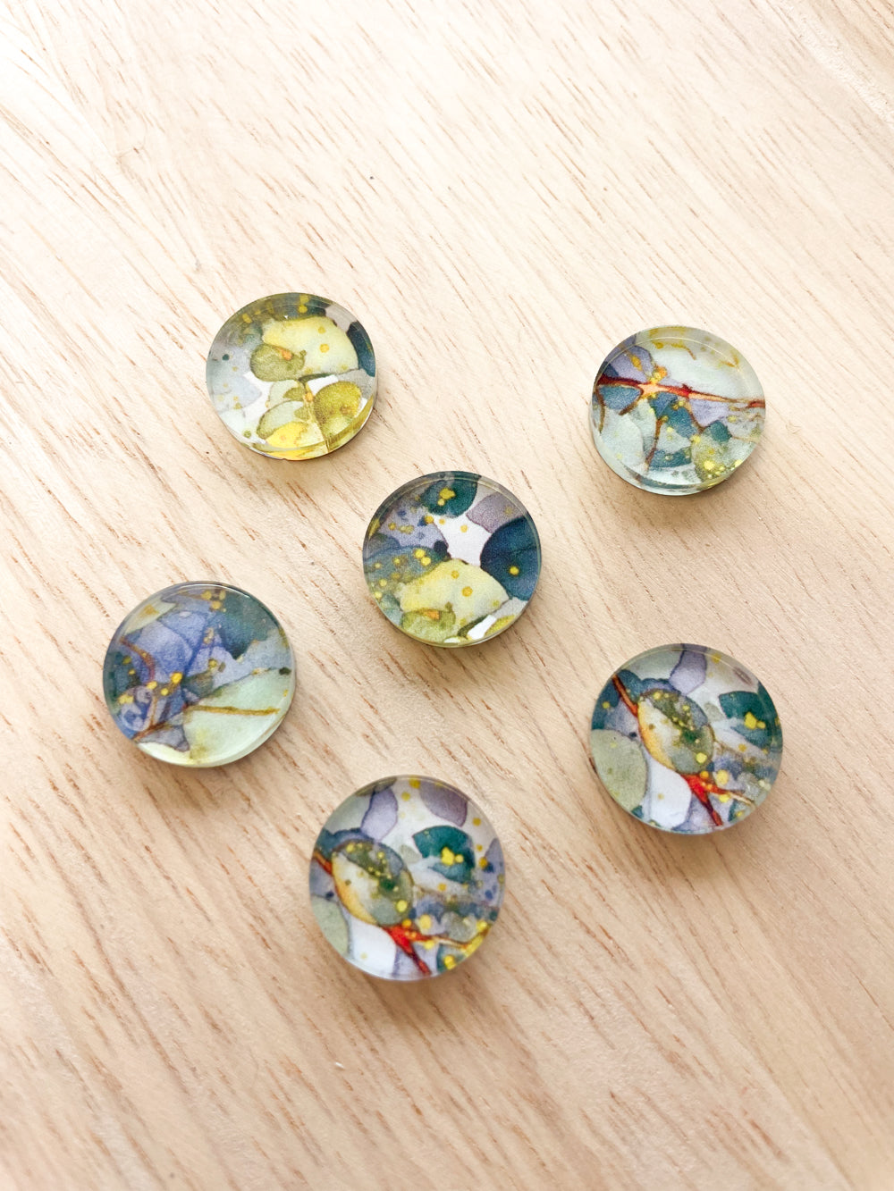1.5cm Circle - Studs- Clear Acrylic - Australian Native - 18
