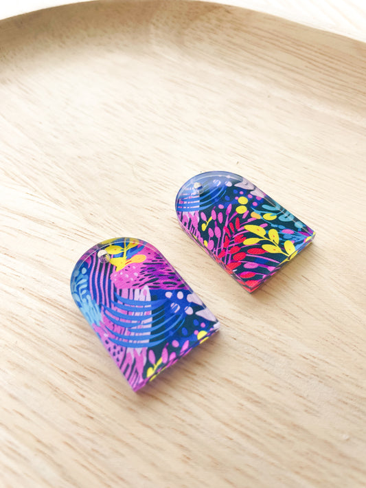 2x3cm - Arch -  Clear Acrylic - 1 Hole at Top -  Summer - 21