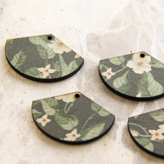 Wood - Fan Shape - 1 Hole - Transparent print - Australiana - 83