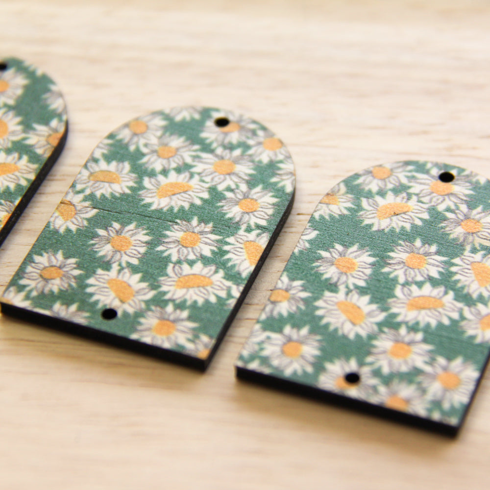 Arch Shape - 2 Holes - Natural Look Print in Sunflower - 06