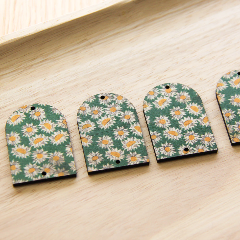 Arch Shape - 2 Holes - Natural Look Print in Sunflower - 06