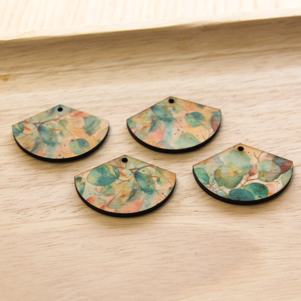 Fan Shape - 1 Hole - Natural Look Print in Australian Native - 19