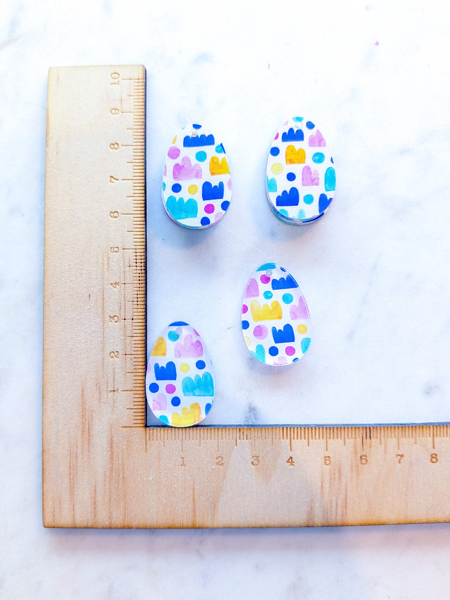 Clear Acrylic - 3cm Egg - Watercolour - 26