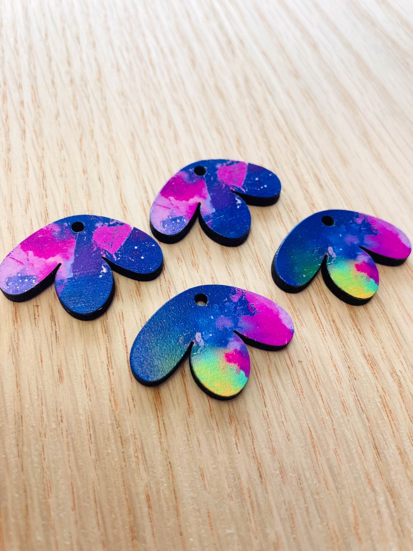 Wood - Half Flower - Neon Splash - 02