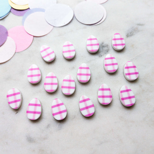 15mm - Egg - Studs - White Acrylic - Easter - 04