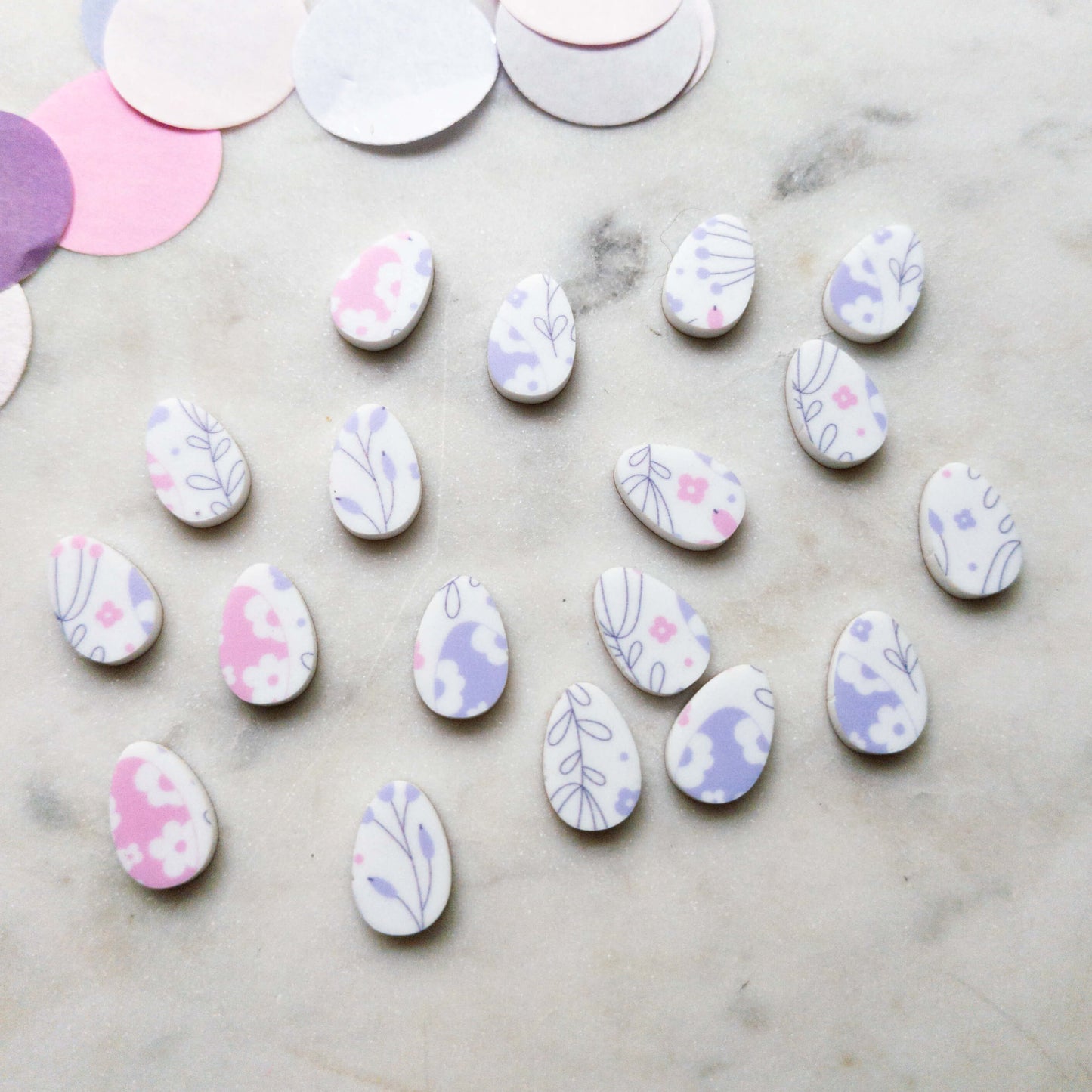 15mm - Egg - Studs - White Acrylic - Easter - 57