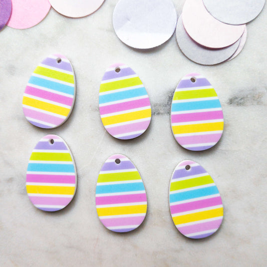 30mm - Egg - 1 Hole - White Acrylic - Easter - 28