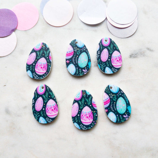 30mm - Egg - 1 Hole - White Acrylic - Easter - 27