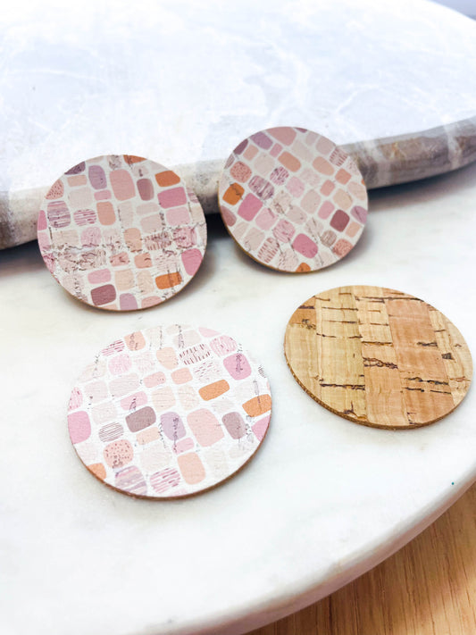 Cork - 4cm Circle - Boho - 07