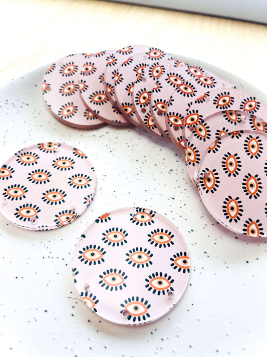 4cm Circle - Clear Acrylic - Boho - 10
