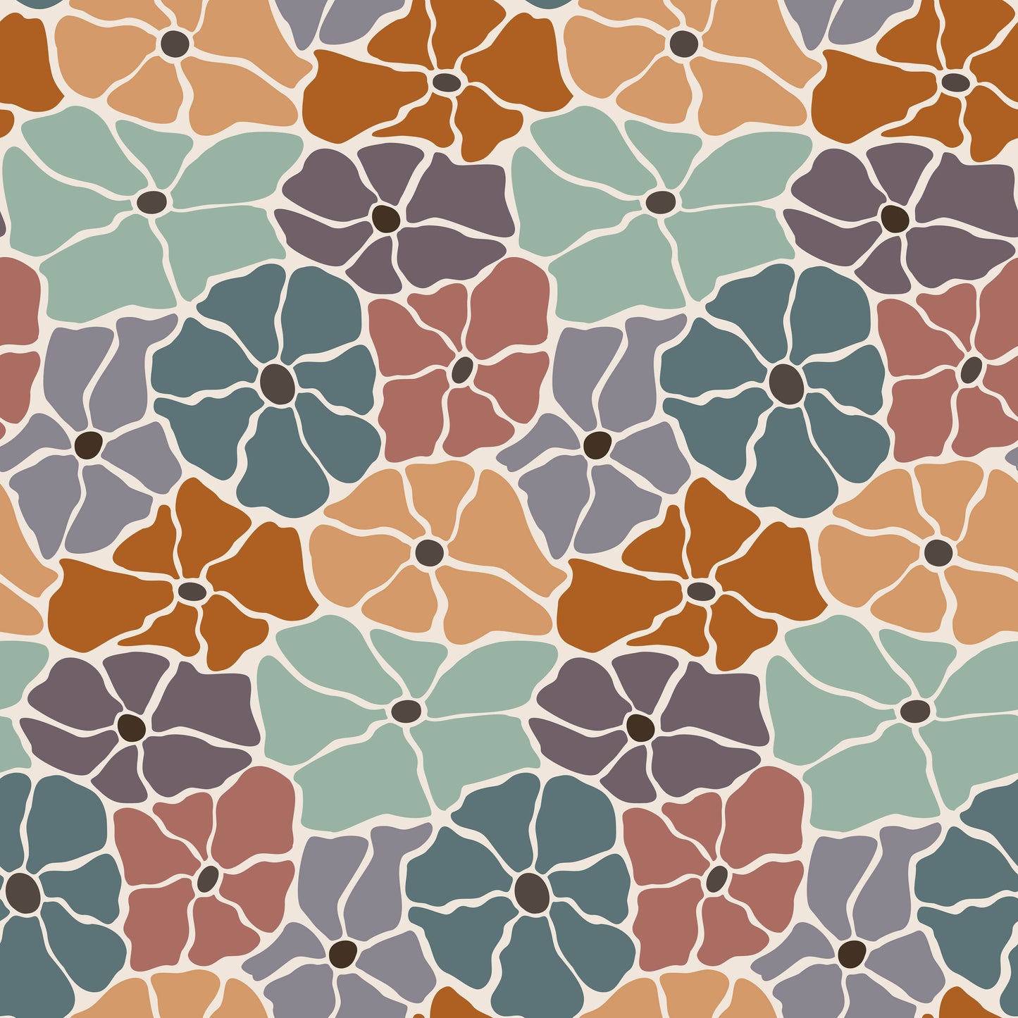 Clear Acrylic - 1.5cm Circle - Studs - Abstract Floral - 10