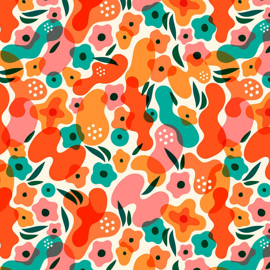 Pattern for printing on leather, acrylic, wood or cork for earring blanks or earring supplies in pattern style - Pattern -  Abstract Floral - 77